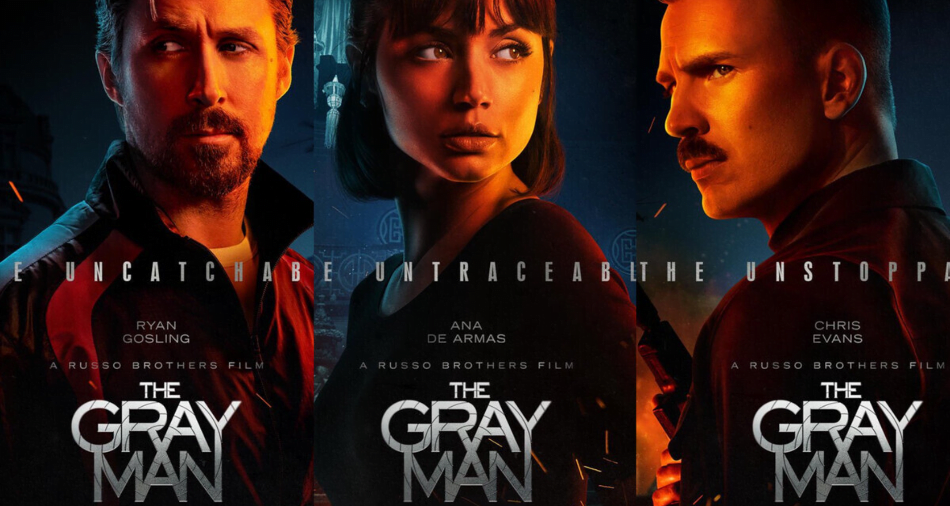 the gray man netflix movie poster banner