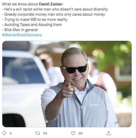Greedy Racist CEO David Zaslav 