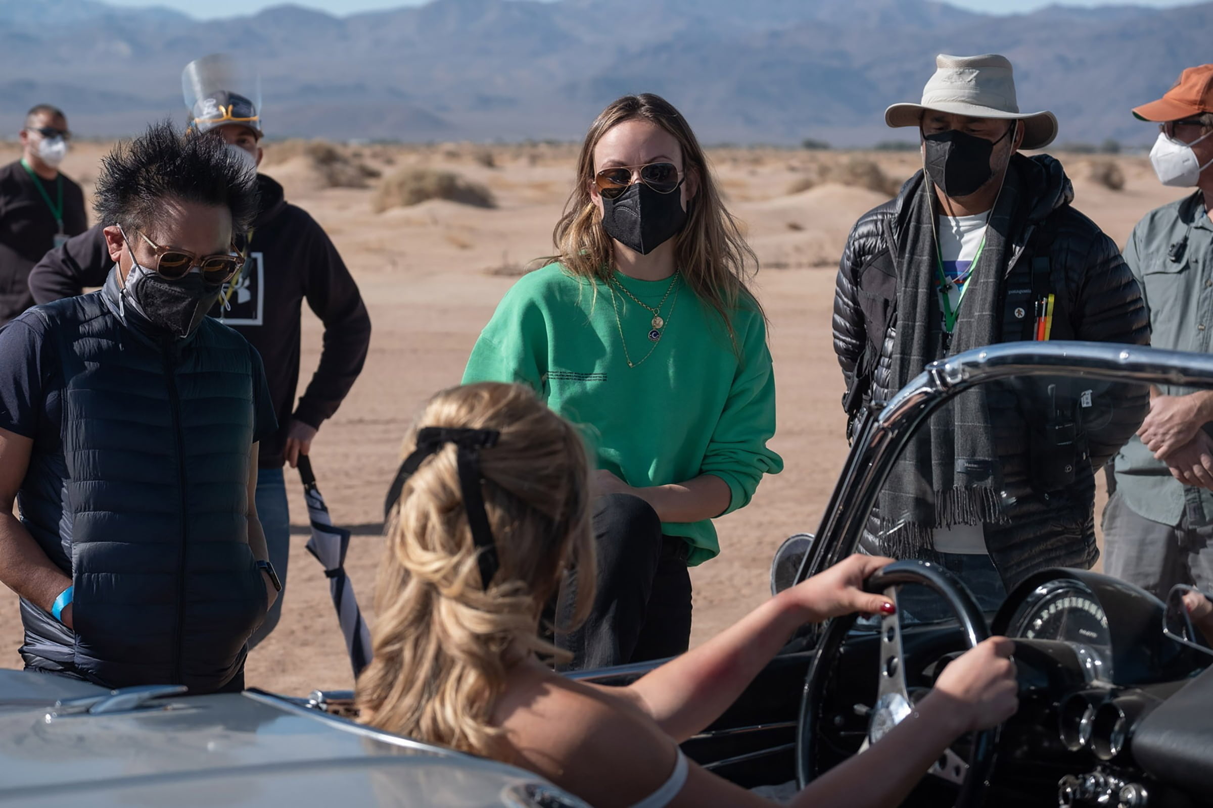 Olivia Wilde on set directing