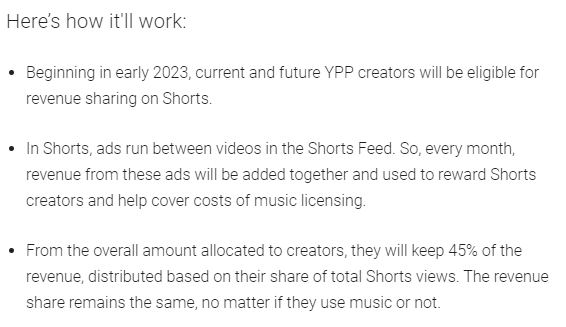 youtube shorts revenue announcement